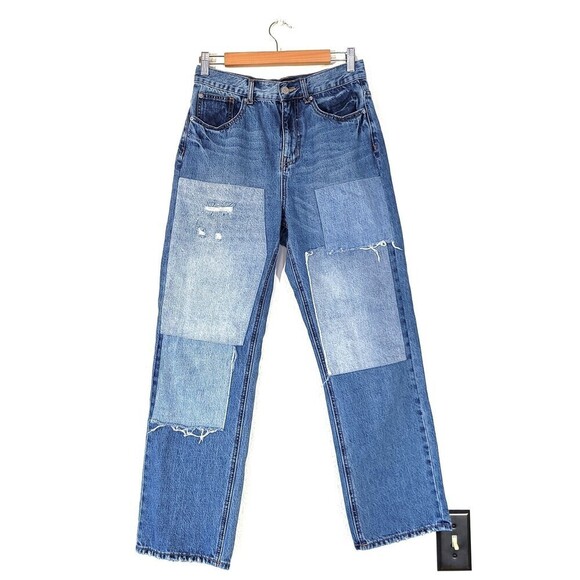 Urban Outfitters Denim - URBAN OUTFITTERS BDG High Rise Straight Cowboy Jean Denim Western Patchwork 29
